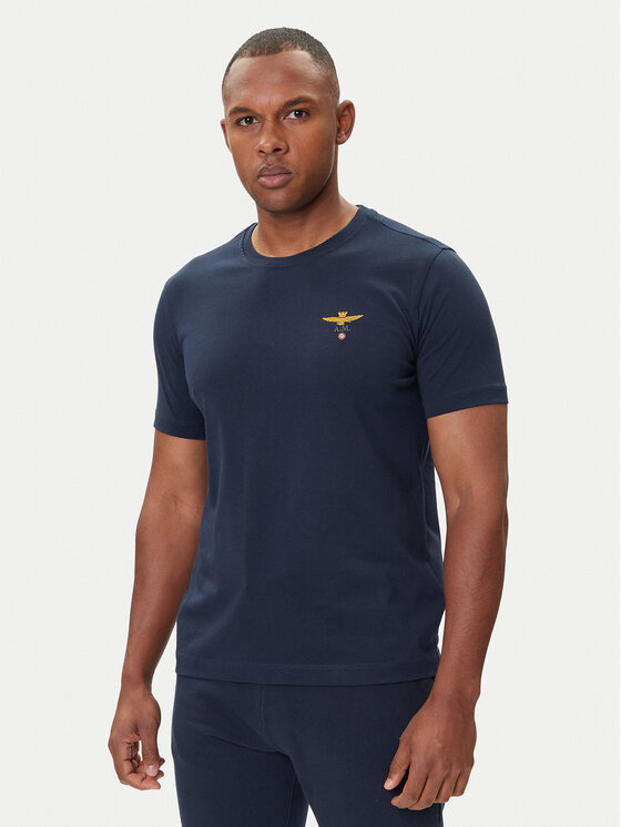 Aeronautica Militare Тишърт 252TS1580UJ00372 Тъмносин Regular Fit цвят на ниска цена