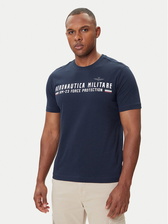Aeronautica Militare Тишърт 252TS1942UJ00538 Тъмносин Regular Fit цвят на ниска цена