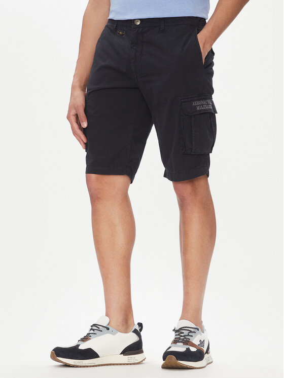 Aeronautica Militare Шорти от плат 251BE066CT1122 Тъмносин Regular Fit цвят на ниска цена