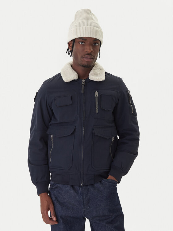 Aeronautica Militare Яке бомбър 252AB3024UCT03151 Тъмносин Regular Fit цвят на ниска цена