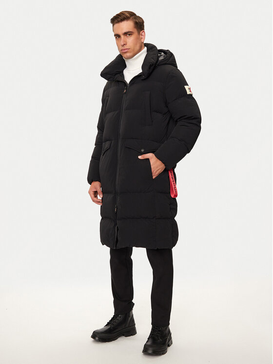 After Label Пухено яке Alaska A00014 Черен Regular Fit цвят на ниска цена
