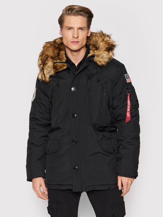 Alpha Industries Зимно яке 123144 Черен Regular Fit цвят на ниска цена
