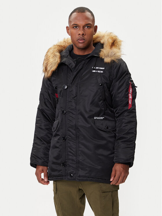 Alpha Industries Зимно яке N3B Airborne 188141 Черен Regular Fit цвят на ниска цена