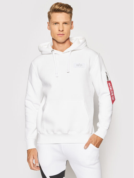 Alpha Industries Суитшърт Back Print 178318 Бял Regular Fit цвят на ниска цена