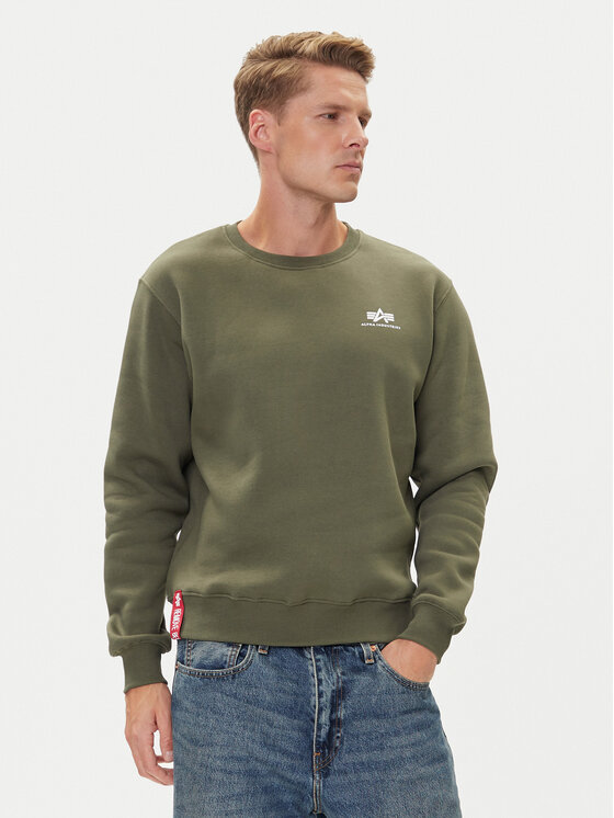 Alpha Industries Суитшърт Basic 188307 Зелен Regular Fit цвят на ниска цена