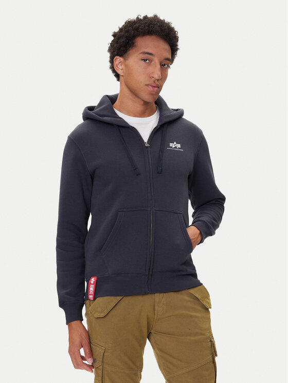 Alpha Industries Суитшърт Basic Zip 118342 Тъмносин Regular Fit цвят на ниска цена