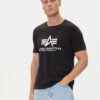 Alpha Industries Тишърт Basic T-Shirt 100501 Черен Regular Fit цвят на ниска цена