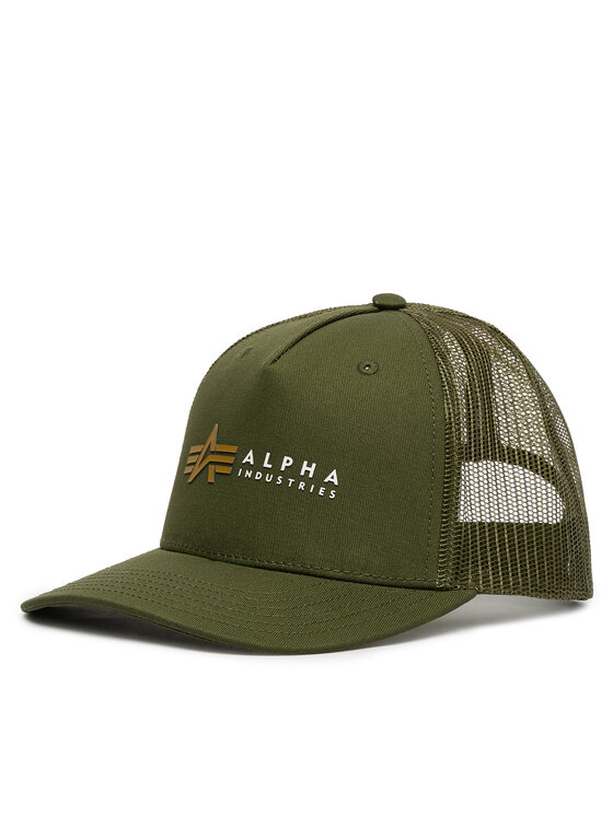 Alpha Industries Шапка с козирка Label 106901 Зелен цвят на ниска цена