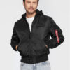 Alpha Industries Яке бомбър Back Print 128113 Черен Regular Fit цвят на ниска цена