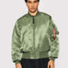Alpha Industries Яке бомбър Ma-1 100101 Зелен Regular Fit цвят на ниска цена