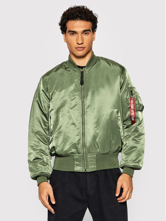 Alpha Industries Яке бомбър Ma-1 100101 Зелен Regular Fit цвят на ниска цена