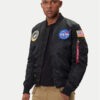 Alpha Industries Яке бомбър Nasa 166107 Черен Regular Fit цвят на ниска цена