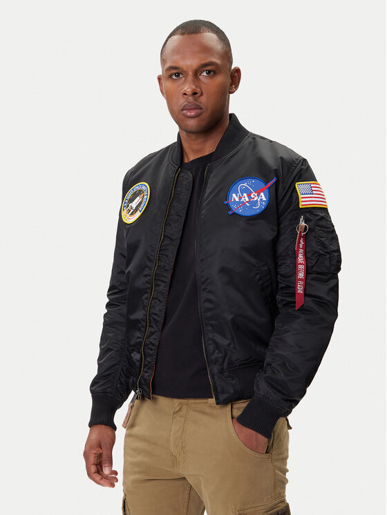 Alpha Industries Яке бомбър Nasa 166107 Черен Regular Fit цвят на ниска цена