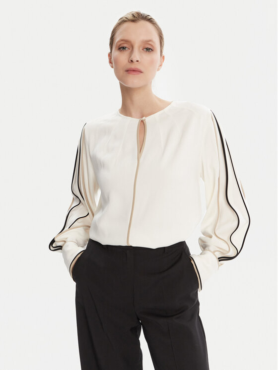 BOSS Блуза Banariah 50546147 Екрю Regular Fit цвят на ниска цена