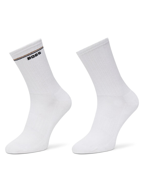 BOSS Дълги чорапи 50502113 Бял цвят на ниска цена