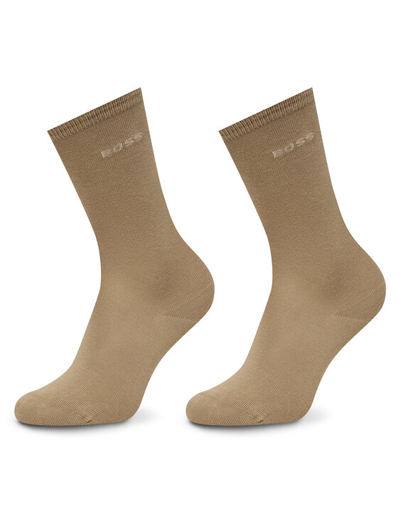 BOSS Дълги чорапи 50543398 Бежов цвят на ниска цена