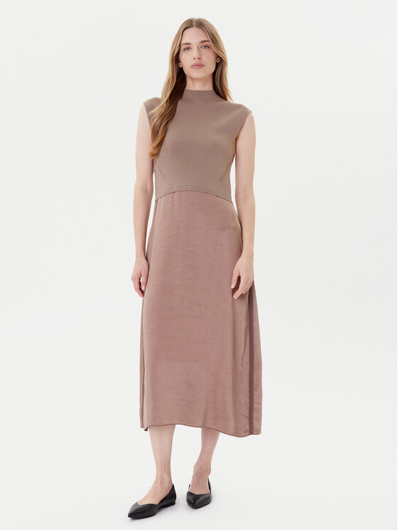 BOSS Ежедневна рокля Ferdolini 50542873 Бежов Regular Fit цвят на ниска цена