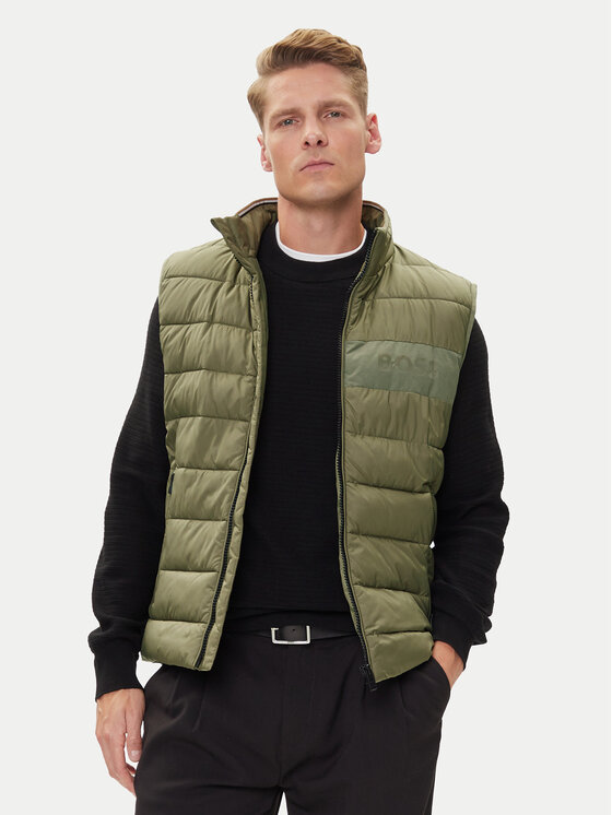 BOSS Елек H-Cenito 50518375 Зелен Regular Fit цвят на ниска цена