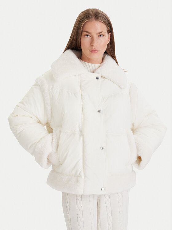 BOSS Зимно яке C_Pajuna 50548173 Екрю Relaxed Fit цвят на ниска цена