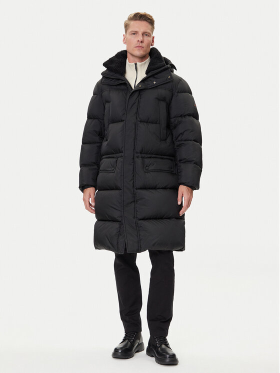 BOSS Зимно яке Omont 50543617 Черен Oversize цвят на ниска цена