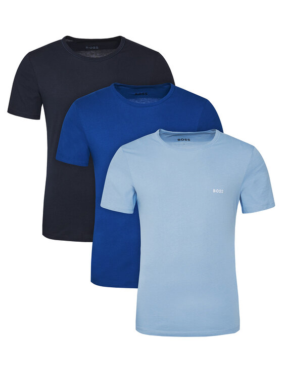 BOSS Комплект тениски TShirtRN 3P Classic 50532468 Син Regular Fit цвят на ниска цена