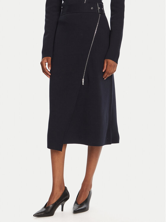 BOSS Миди пола Feliora 50542878 Тъмносин Regular Fit цвят на ниска цена