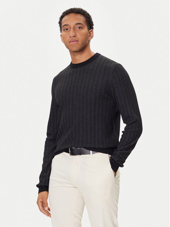 BOSS Пуловер H-Habito 50549985 Черен Regular Fit цвят на ниска цена