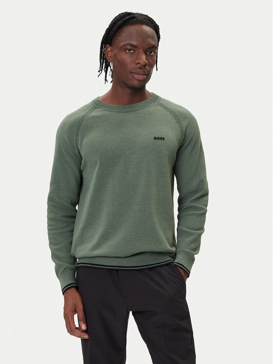 BOSS Пуловер K_Zone CN 50541938 Зелен Regular Fit цвят на ниска цена