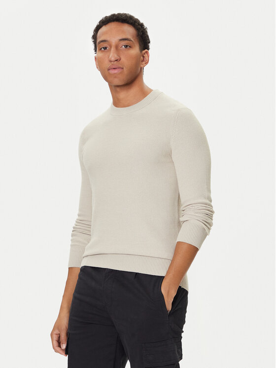 BOSS Пуловер Klapok 50548673 Бежов Regular Fit цвят на ниска цена