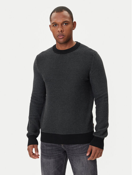 BOSS Пуловер Klapok 50548673 Черен Regular Fit цвят на ниска цена