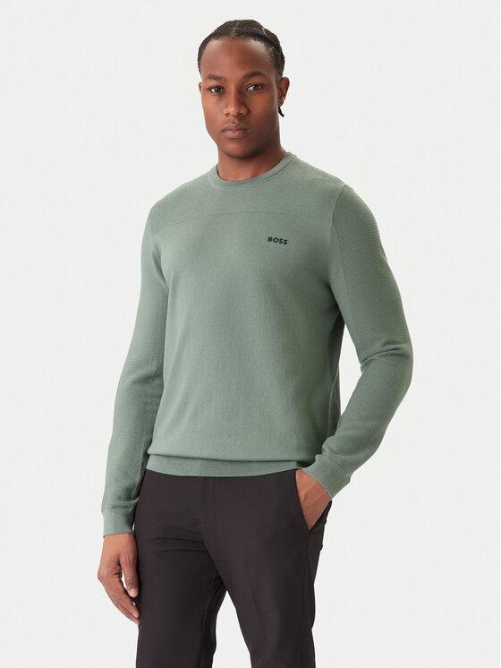 BOSS Пуловер Momentum-X CN 50547507 Зелен Regular Fit цвят на ниска цена