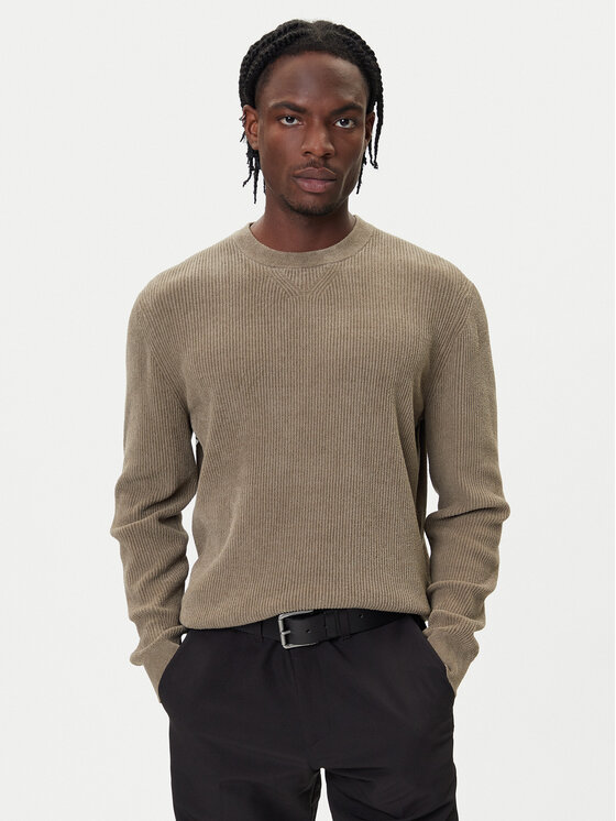 BOSS Пуловер P-Horso 50549989 Кафяв Regular Fit цвят на ниска цена