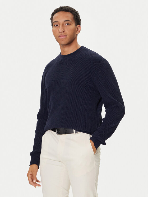 BOSS Пуловер P-Horso 50549989 Тъмносин Regular Fit цвят на ниска цена