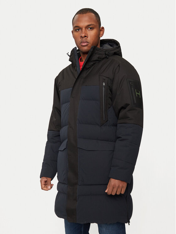 BOSS Пухено яке 50515113 Тъмносин Regular Fit цвят на ниска цена