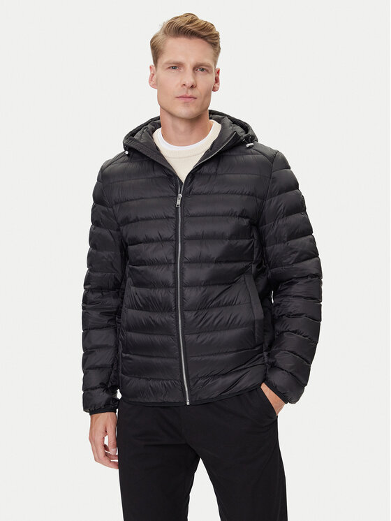 BOSS Пухено яке H-Dimeo 50540450 Черен Regular Fit цвят на ниска цена