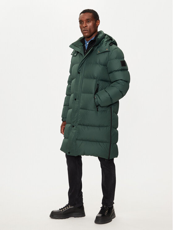 BOSS Пухено яке H-Donden5 50525237 Зелен Regular Fit цвят на ниска цена