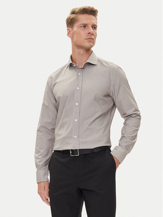 BOSS Риза C-Hank 50545225 Бежов Slim Fit цвят на ниска цена