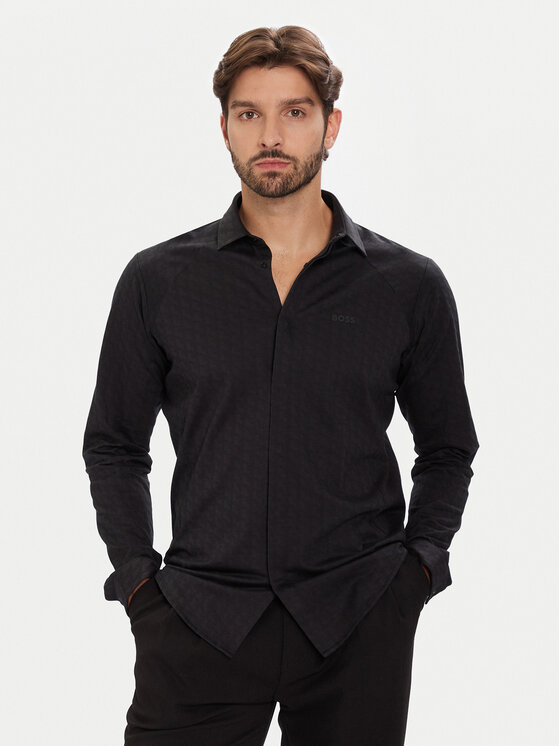 BOSS Риза Excurse 50544843 Тъмносин Regular Fit цвят на ниска цена