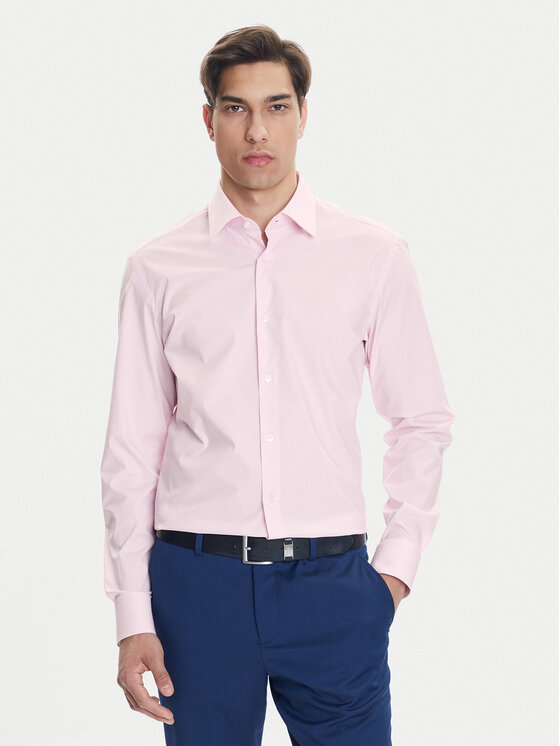 BOSS Риза H-Hank 50469345 Розов Slim Fit цвят на ниска цена