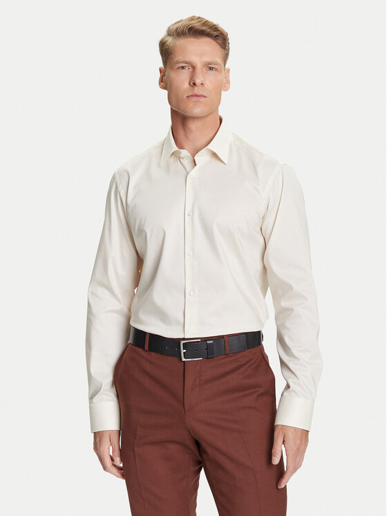 BOSS Риза H-Joe 50545145 Бял Regular Fit цвят на ниска цена
