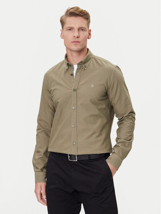 BOSS Риза H-Roan 50544917 Зелен Slim Fit цвят на ниска цена