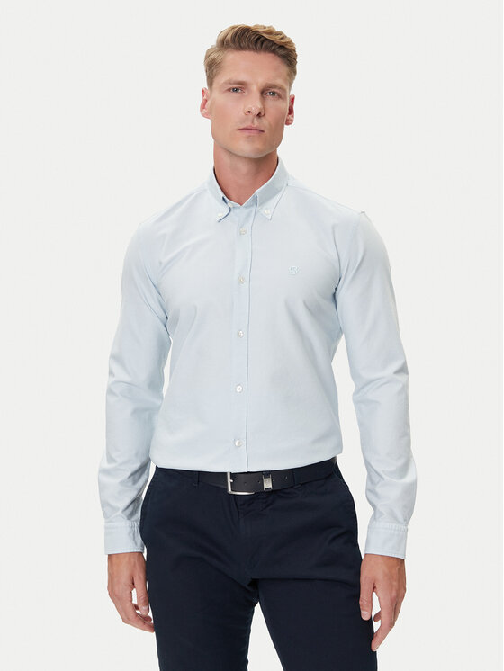 BOSS Риза H-Roan 50544917 Светлосиньо Slim Fit цвят на ниска цена