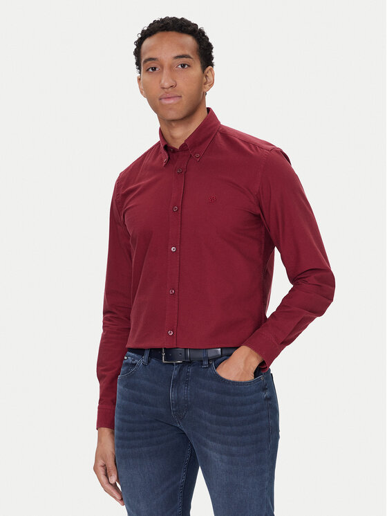 BOSS Риза H-Roan 50544917 Червен Slim Fit цвят на ниска цена