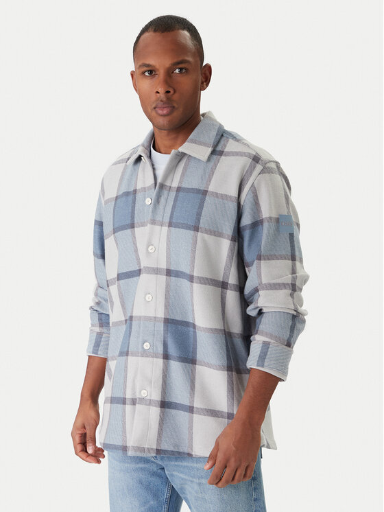 BOSS Риза Locky 50548968 Сив Oversize цвят на ниска цена