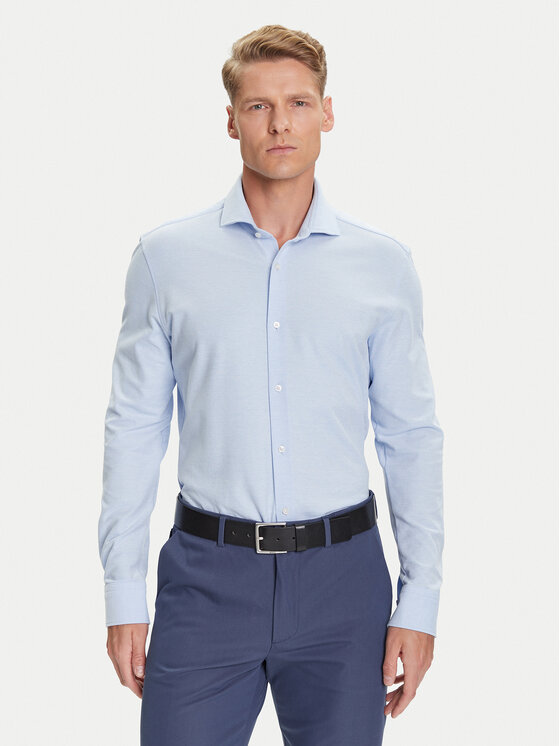 BOSS Риза P-Hank 50527675 Светлосиньо Slim Fit цвят на ниска цена