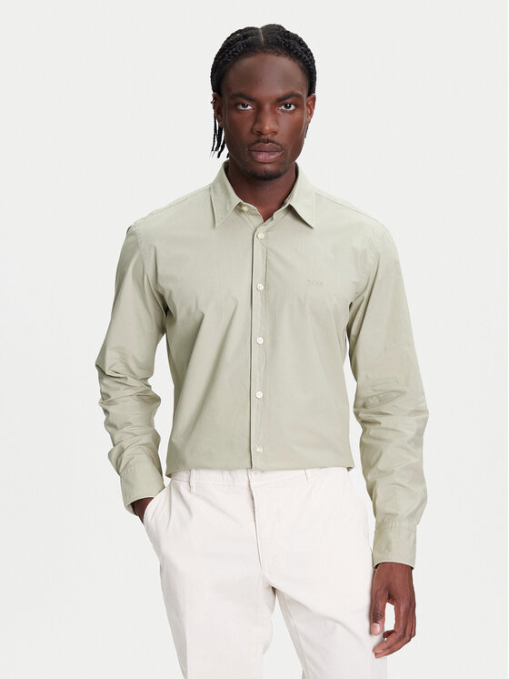 BOSS Риза Relegant 50518304 Зелен Regular Fit цвят на ниска цена