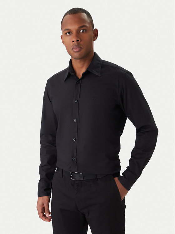 BOSS Риза Relegant 50548959 Черен Regular Fit цвят на ниска цена
