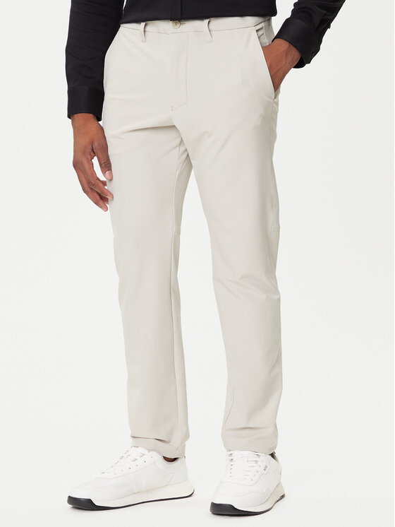 BOSS Текстилни панталони T_Commuter 50534303 Бежов Slim Fit цвят на ниска цена