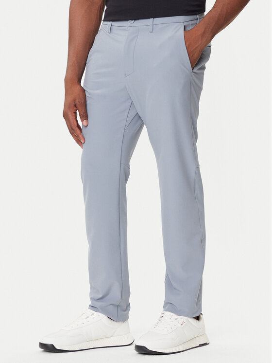 BOSS Текстилни панталони T_Commuter 50534303 Сив Slim Fit цвят на ниска цена