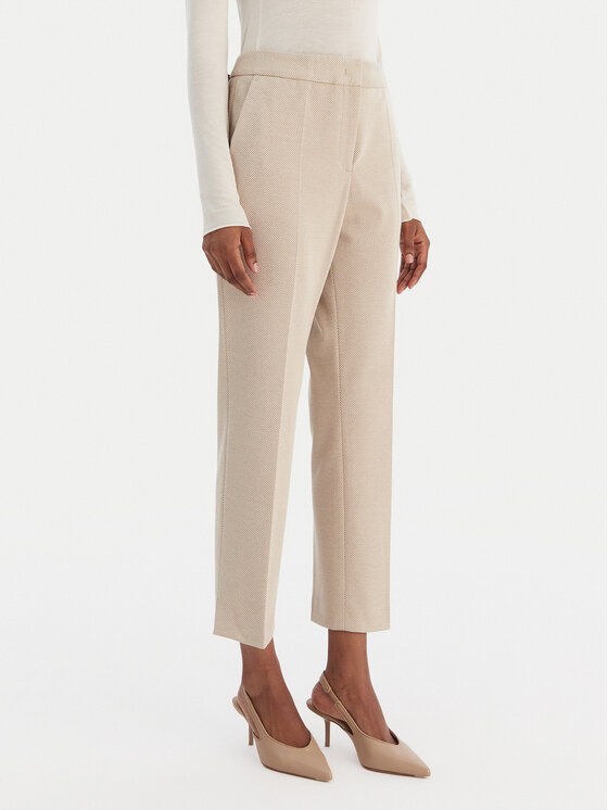 BOSS Текстилни панталони Tapria 50555740 Бежов Slim Fit цвят на ниска цена